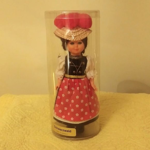 Schwarzald German Doll in Traditional Folk Costume, Bollenhut Pompoms Hat - Picture 1 of 8